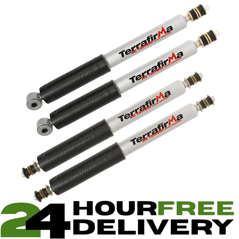 TERRAFIRMA NEW ALL TERRAIN FRONT & REAR SHOCK ABSORBER SET FITS DEFENDER