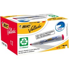 BiC Velleda 1701 Bianco Tavola Evidenziatore Rosso (Confezione 12)