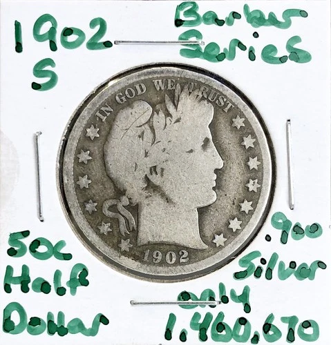 1902-S Barber Half Dollar — photo from another recent sale