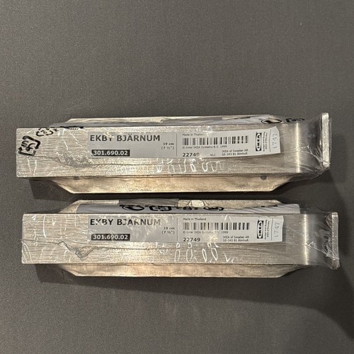 New/Sealed Ikea Ekby Bjarnum 7 1/2 inch shelf brackets, set of 2