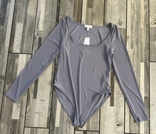 Topshop NWT Long Sleeve Scoop Neck NecklineBodysuit US 10