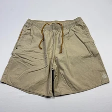The Territory Ahead Shorts Mens Medium Khaki Cotton Drawstring Elastic Waist