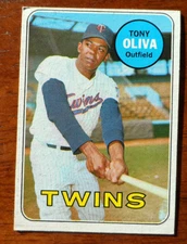 1969 TOPPS BASEBALL #600 TONY OLIVA MINNESOTA TWINS EX-EX/MT U-7181