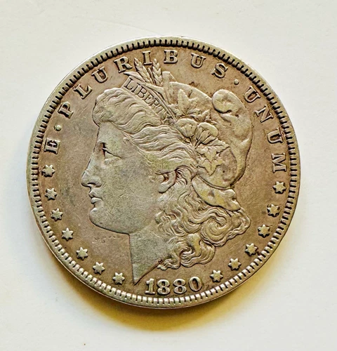 1880-P Morgan Silver Dollar, VF/XF