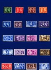 1951 SG461-514 ½d-£1 KGVI Commemoratives excl £1 Silver Wedding MMH laoa