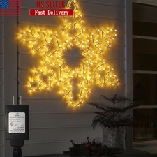 Large Christmas Snowflake Lights Outdoor Timer Hanging Winter Decoration New