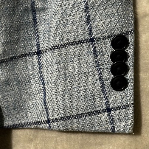 UNTUCKit Blazer Small Gray Plaid Notch Single Breasted 36S Linen Wool Blend Mens - Picture 11 of 15