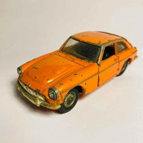 Corgi Toys #345 MGC GT Orange Rare  ( Damaged Pillar ) Original Vintage (ref18)