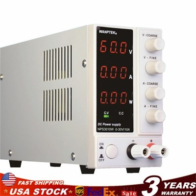 300W 0-10A Lab DC Power Supply Digital Variable Regulated Benchtop Power Source