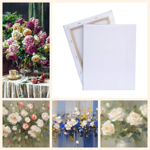 5x Multiple Sizes Stretched Artist Canvas Board Acrylic Watercolor Oil Painting - Picture 19 of 23
