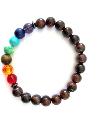 Armband Naturstein 7 Chakren 8mm