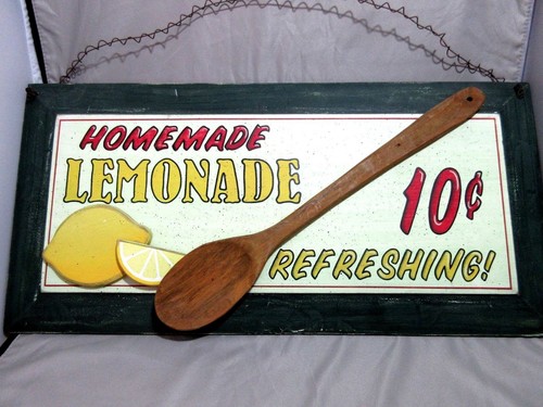 Limonade 3D Holzschild 10 Cent selbstgemacht erfrischend Retro Werbung Wandbild - Bild 1 von 6