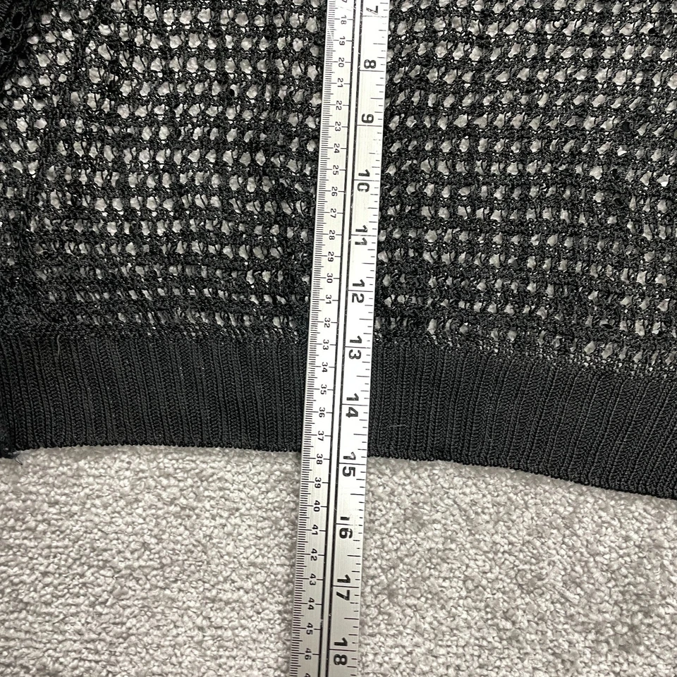 Bisou Bisou Michele Bohbot 短毛衣女式大号黑色针织耸肩亮片 — 第 3/4 张图片