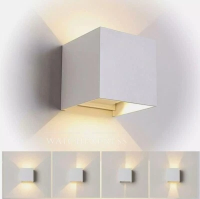 WISDOM APPLIQUE CUBO 6W FARO FARETTO LAMPADA DA PARETE LED MURO DOPPIA LUCE IP65