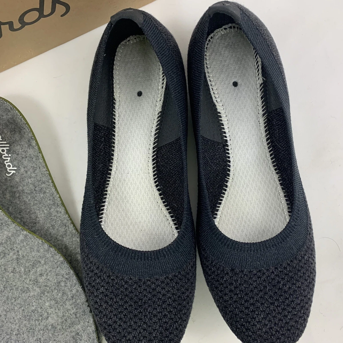 Allbirds Tree Breezers TB Heathered Black Knit Ballet Flats Shoes