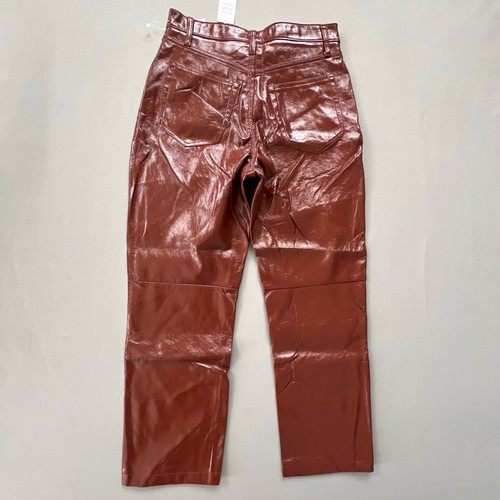 Abercrombie Fitch 90s Straight Ultra High Rise 29/8xs Vegan Leather Pant NEW - Picture 12 of 13