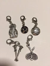 Sport Charms: Baseball Basketball Soccer Golf Lacrosse/Field Hockey Tennis 