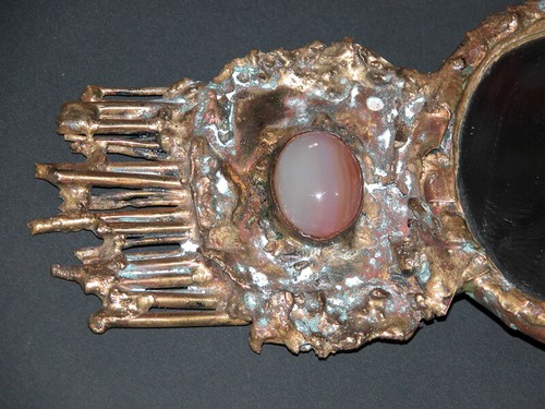 RAVISSANT MIROIR BRUTALISTE TRAVAIL DE SCULPTEUR 1970 À IDENTIFIER ? - Imagen 4 de 5
