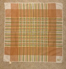 Vintage Mid Century Japan Glentex Polyester Multicolor Square Scarf 27  x 27  