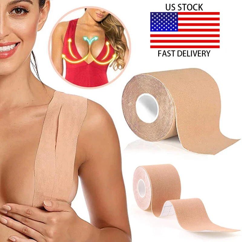 Women Boob Tape Invisible Bra Nipple Cover Adhesive Push Up Breast Lift  Tape US