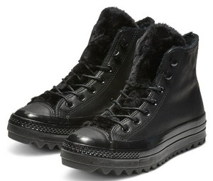 black fur converse