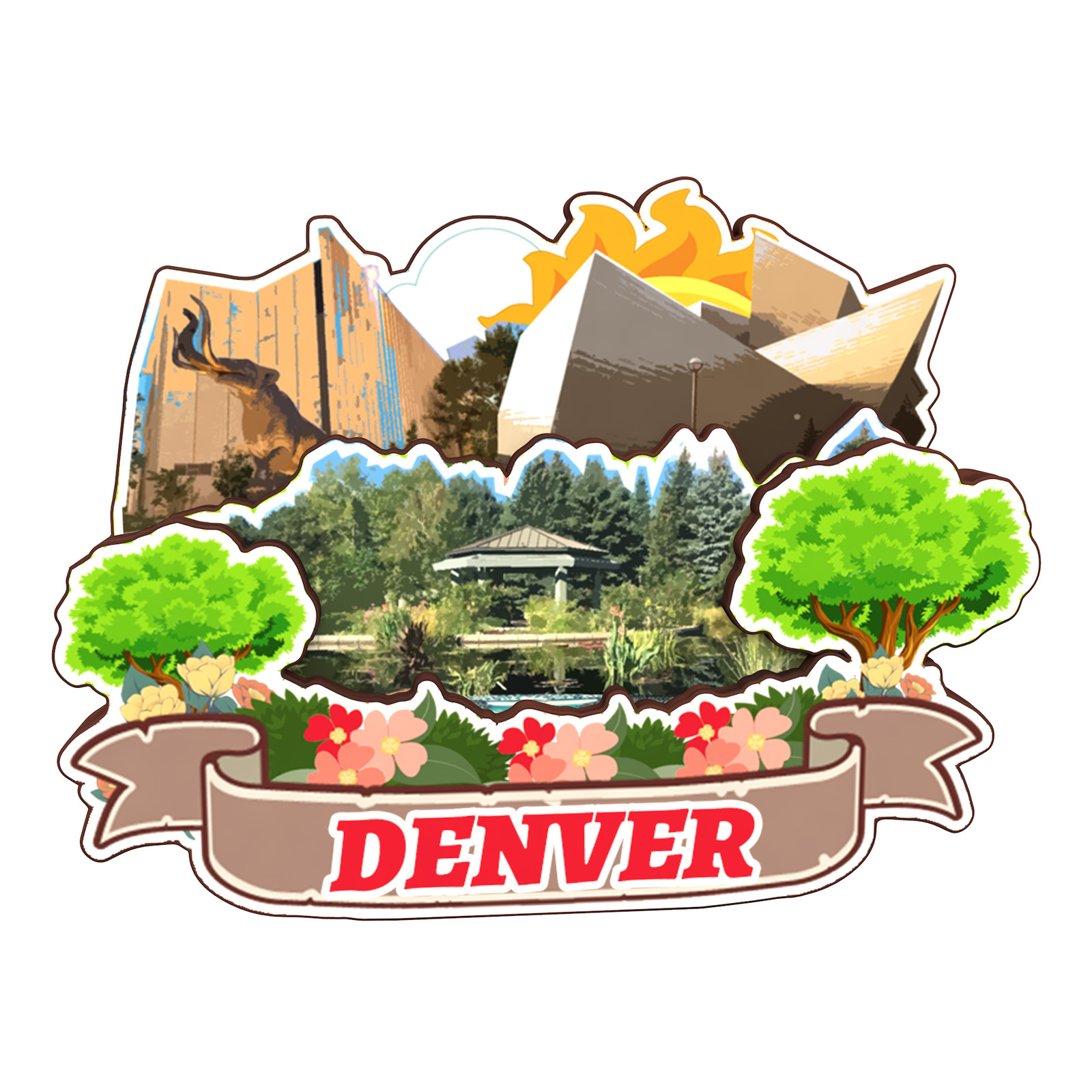 Denver Colorado USA Refrigerator magnet 3D travel souvenirs wood
