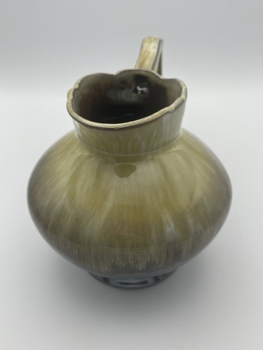 Vintage Drip Glaze Pottery Pitcher/Vase Brown-Green Home Decor 16 Oz 43/4" - Picture 2 of 6