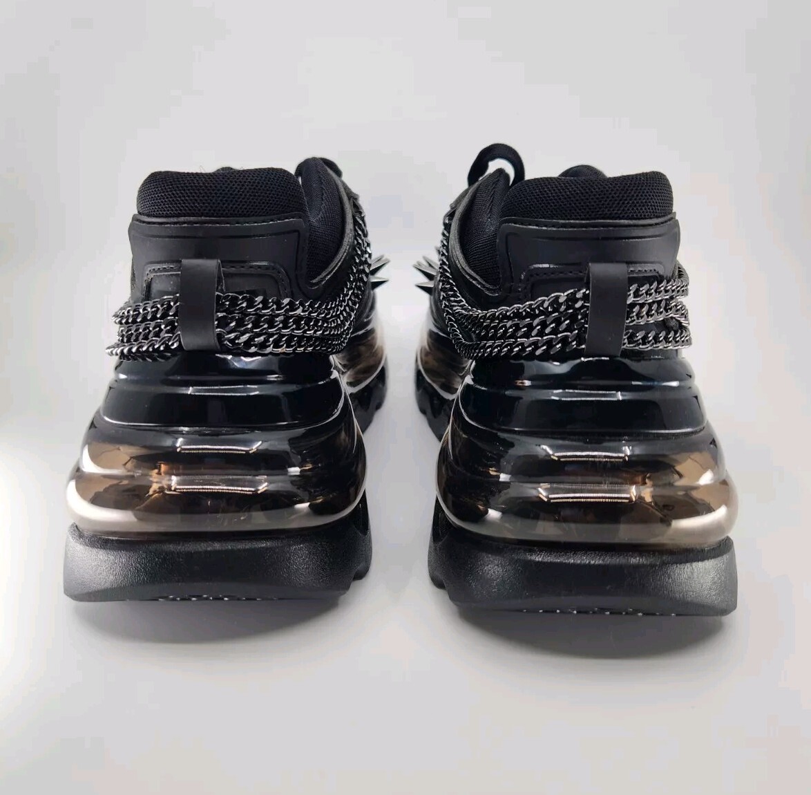 Bump'Air Gothic Shoes 53045 Black Spike Stud Chain Chunky Bump'Air Gothic Shoes 53045 Black Spike Stud Chain Chunky
