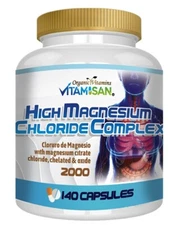 Magnesium Chloride 2000 mg 140 caps Cloruro de Magnesio organic vitamins 