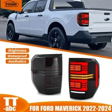 2x Smoke LED Tail Lights For 2022-2024 Ford Maverick Rear Tail Lamps Brake Light