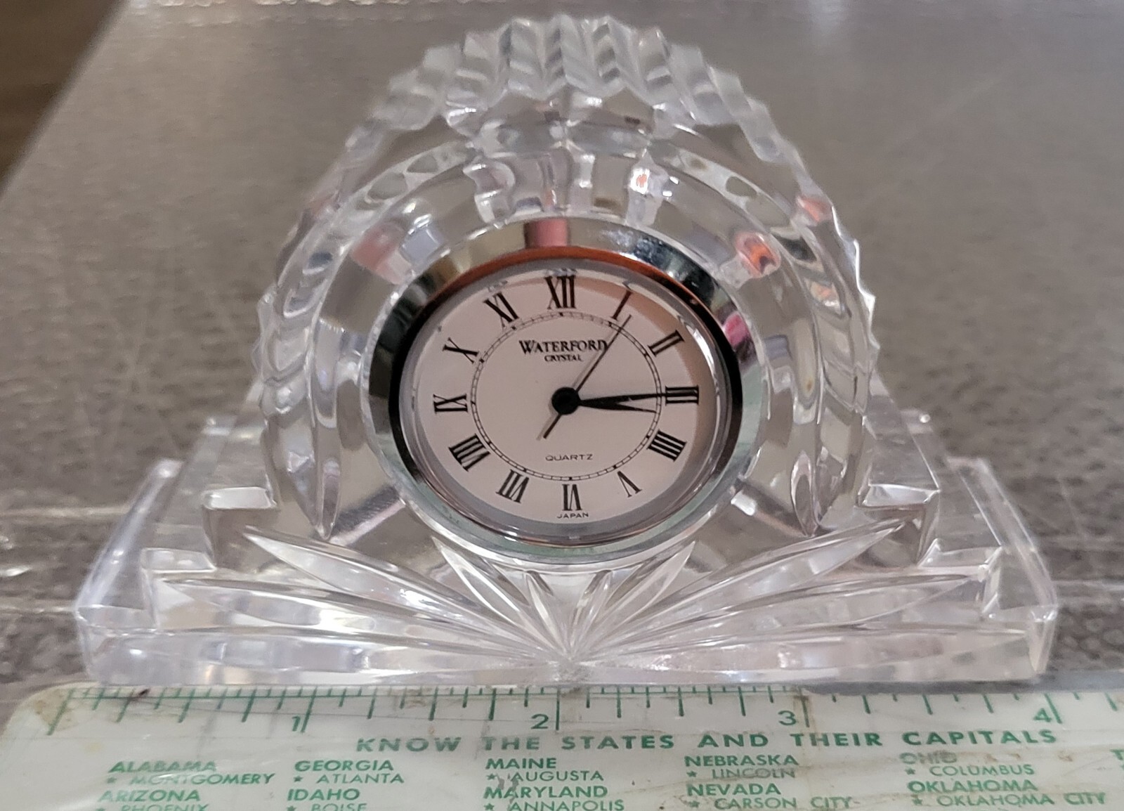 Vintage Ireland Waterford Crystal Small Mini Mantle Clock w/Waterford