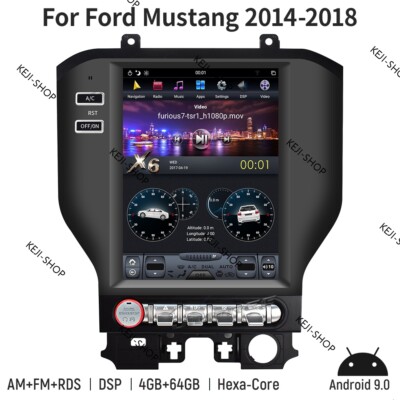 4+64G For Ford Mustang 10.4''HD GPS Navigation System Headunit Radio Tesla screen