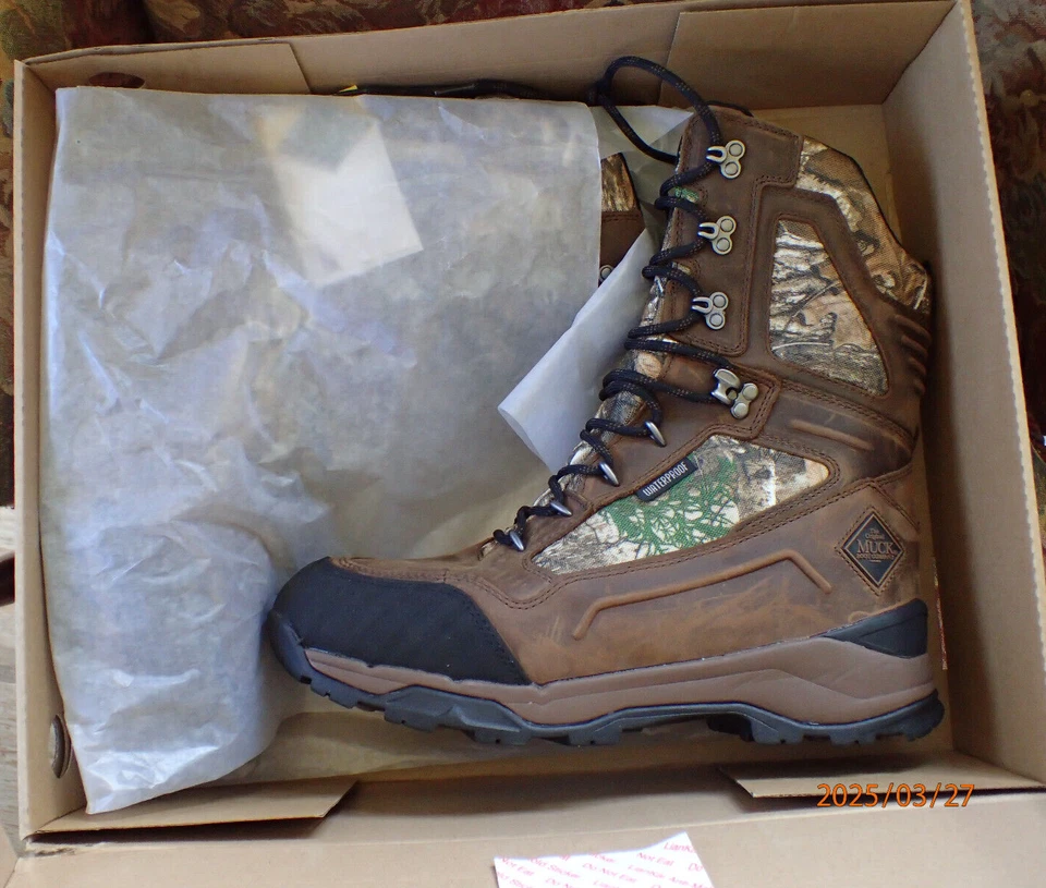 MUCK SUMMIT LACE 10" HUNTING BOOTS 800 GRAM REALTREE EDGE SIZE 12 NEW IN BOX - Image 3 of 4