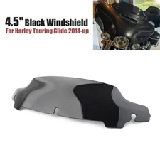 4.5" Wave Black Windscreen Windshield For Harley Toruing Electra Glide 2014-2023