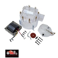 Chevy Gm Clear Hei Large Distributor Cap Rotor Kit Sbc Bbc 350 454 W 65k Coil