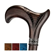 Handmade Ergonomic Walking Cane for Men and Women - Stylish Derby Oak Wood Ca...
