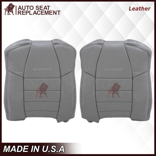 2003 2004 05 06 2007 Ford F250 F350 Lariat Extended Cab Leather Seat Cover Gray - Picture 11 of 16