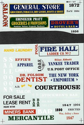 Microscale Decals - # 87-164 - Used - Western Town Signs