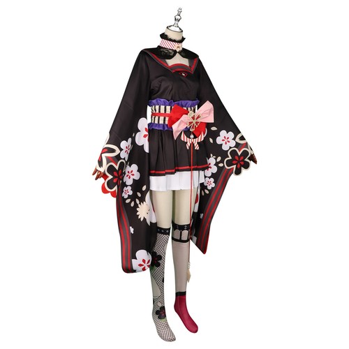 Blue Archive Kosaka Wakamo Cosplay Costumes Kimono Outfit w/Headwear Full Set  - Picture 5 of 14