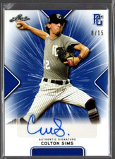 2021 Leaf Perfect Game National Showcase Blue #BACS8 Colton Sims Auto /15