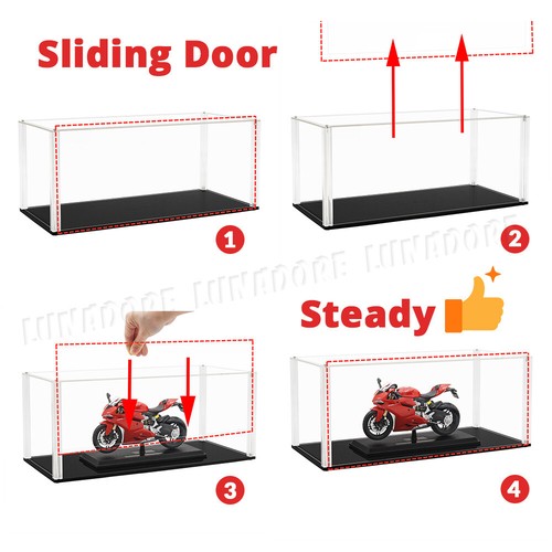 US Acryl Vitrine 16" H Selbstinstallation Perspex Big Box schwarz Basis staubdicht - Bild 2 von 12