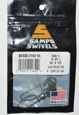 sampo swivels ball bearing black swivel welded ring w/ coastlock snap 165LB sz 5