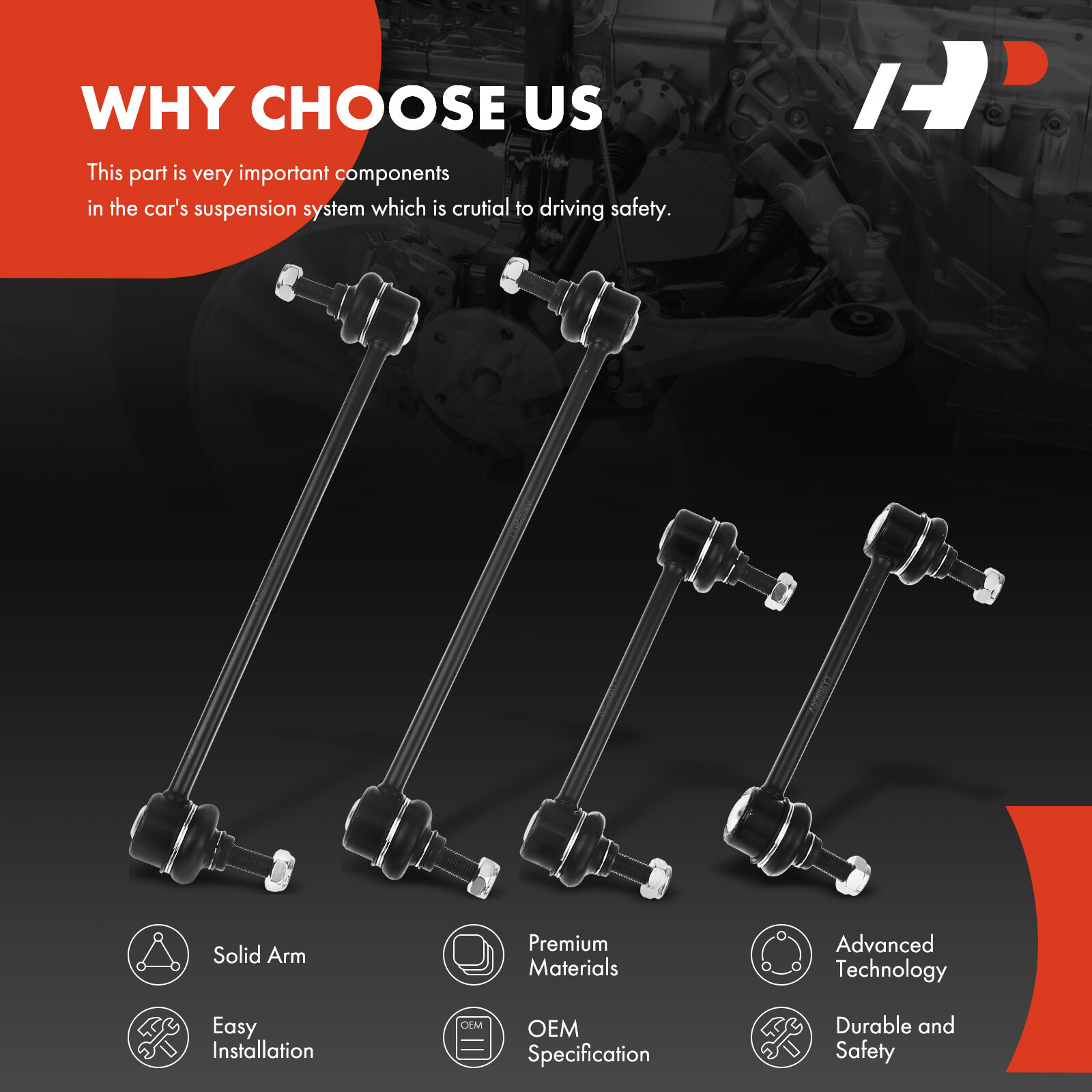 4x Front & Rear Stabilizer Sway Bar Links Kit for Mazda 2001 2002 2003