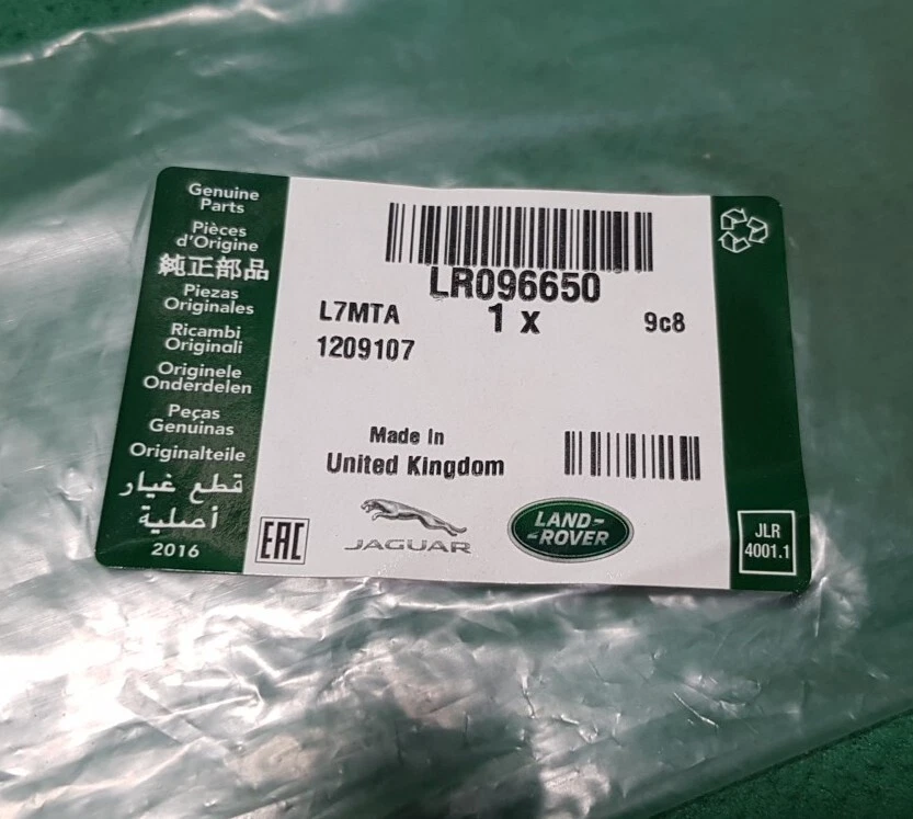 Per Land Rover Range Evoque 2012 Su Stivale Coperchio Nome Piastra Vera LR096650 - Immagine 3 di 3