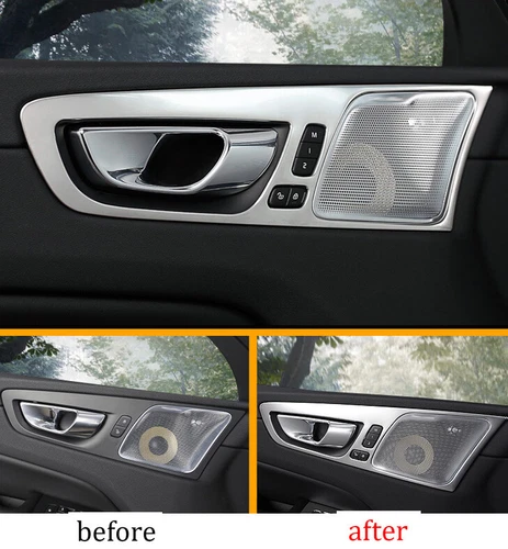 For Volvo XC60 2018-2021 Silver Titanium Inner Door Handle Bowl Cover Trim - Foto 1 di 10