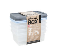 CLEAR STORAGE BOXES 3.5L - WHAM CONTAINERS WITH LIDS STACKABLE STRONG BOXES