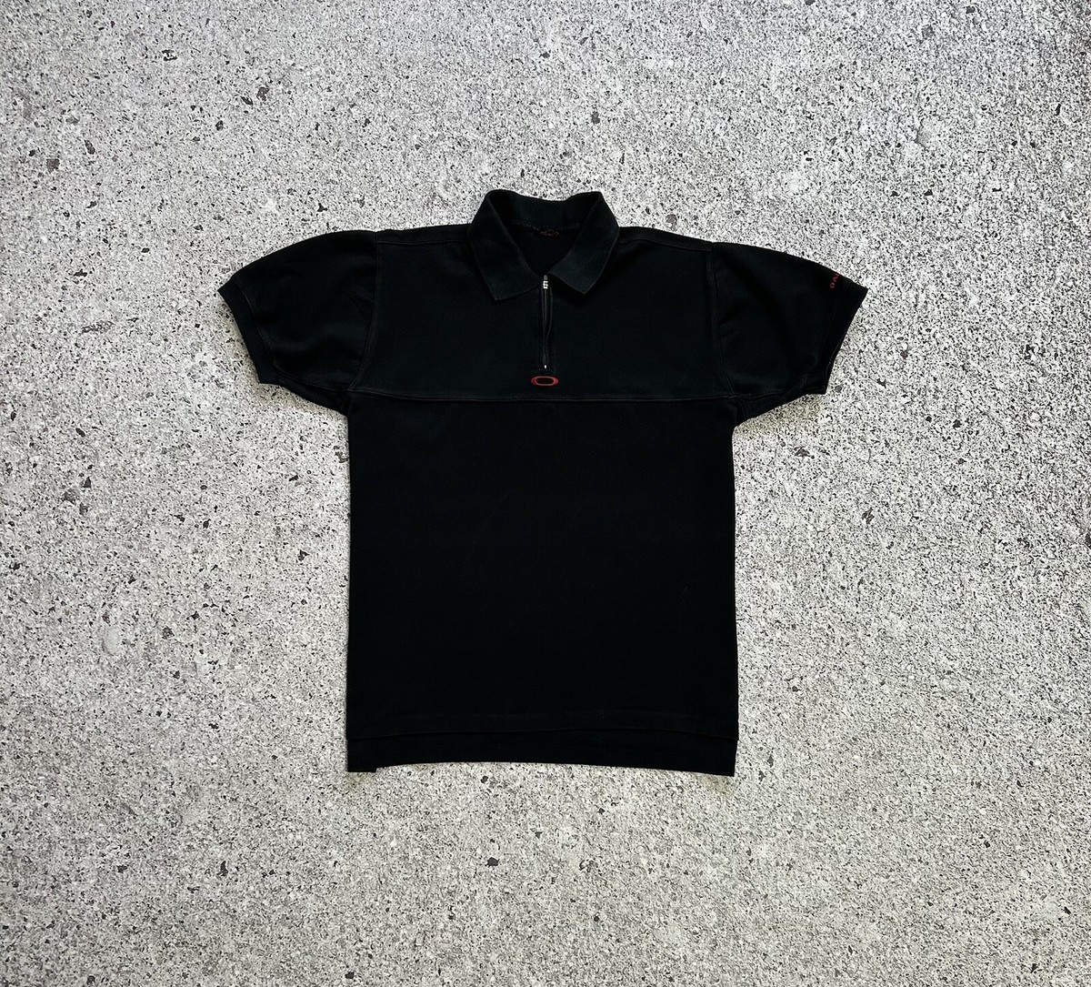 Vintage 90s Oakley Retro Surfing Black Men's Polo T-Shirt Vintage 90s Oakley Retro Surfing Black Men's Polo T-Shirt