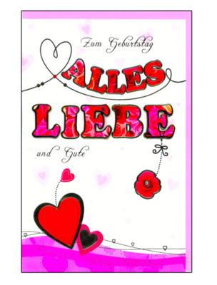 A4 Geburtstagskarte XXL Grußkarte Geburtstag Glückwunschkarte Liebe Handmade