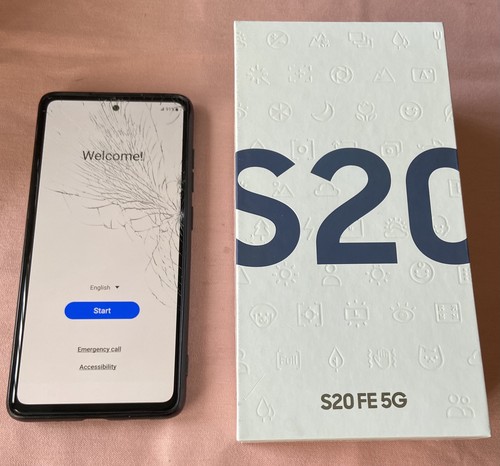 Samsung Galaxy S20 Fe 128GB Cloud Navy Unlocked Cracked screen