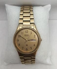 Vtg Seiko SQ Watch Men 35mm Gold Tone Daydate 5H23-7879 new battery
